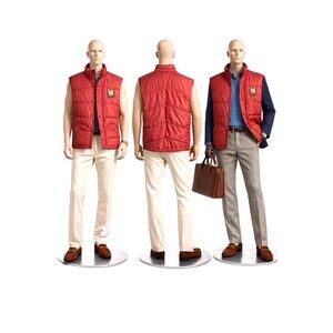 VTG Y2K Chevignon Men’s Orange Puffer Vest Quilted Insulated Sleeveless Outdoor